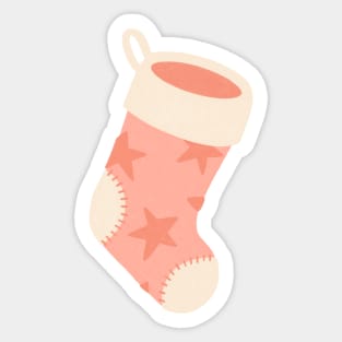 Pink Star Christmas Stocking Sticker